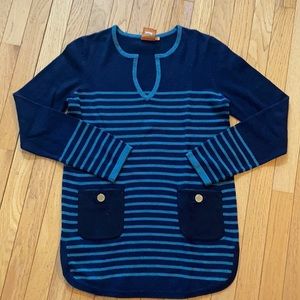 Tory Burch M striped blue sweater